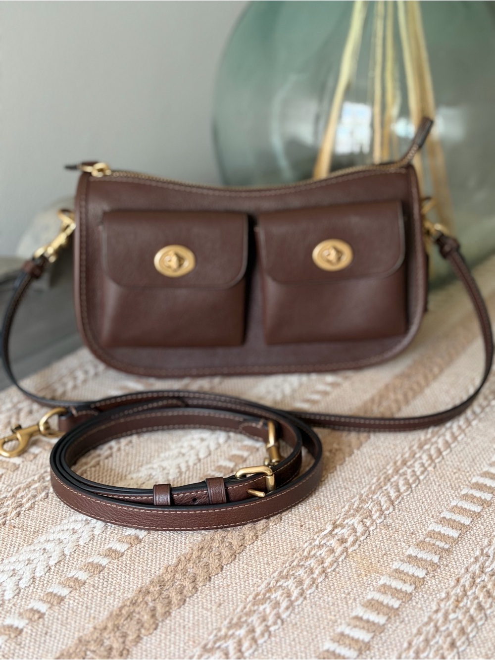 COACH Twin Turnlock Waverly in Maple
